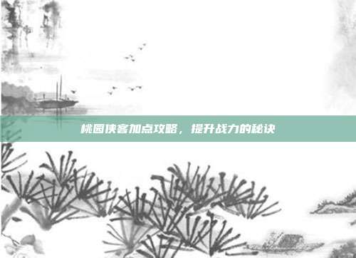 桃园侠客加点攻略，提升战力的秘诀-第1张图片-速奇网
