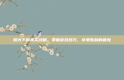 阳光下的真实攻略,掌握游戏技巧,享受胜利的喜悦-第1张图片-速奇网 阳光下的真实攻略,掌握游戏技巧,享受胜利的喜悦-第1张图片-速奇网