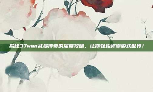 揭秘37wan武易传奇的深度攻略,让你轻松称霸游戏世界!-第1张图片-速奇网 揭秘37wan武易传奇的深度攻略,让你轻松称霸游戏世界!-第1张图片-速奇网