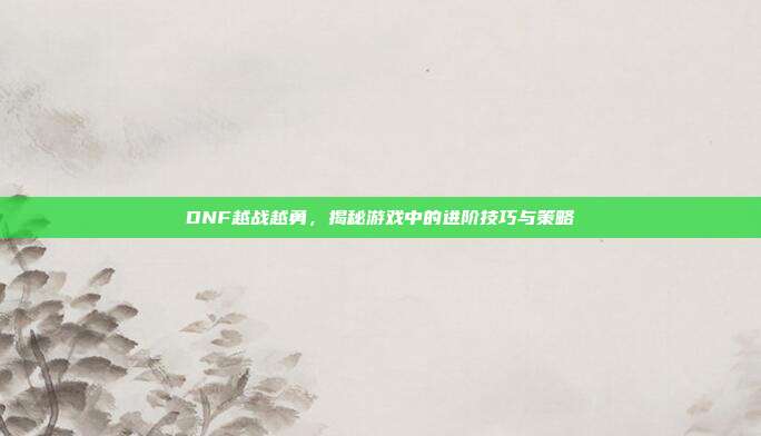 DNF越战越勇,揭秘游戏中的进阶技巧与策略-第1张图片-速奇网 DNF越战越勇,揭秘游戏中的进阶技巧与策略-第1张图片-速奇网