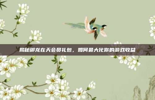 揭秘御龙在天会员礼包，如何最大化你的游戏收益-第1张图片-速奇网