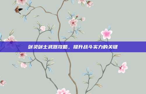 剑灵剑士武器攻略,提升战斗实力的关键-第1张图片-速奇网 剑灵剑士武器攻略,提升战斗实力的关键-第1张图片-速奇网