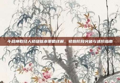 斗战神取经人初级版本策略详解，初始阶段突破与进阶指南-第1张图片-速奇网