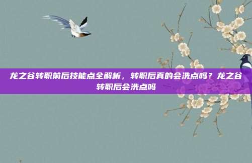 龙之谷转职前后技能点全解析,转职后真的会洗点吗?龙之谷转职后会洗点吗-第1张图片-速奇网 龙之谷转职前后技能点全解析,转职后真的会洗点吗?龙之谷转职后会洗点吗-第1张图片-速奇网