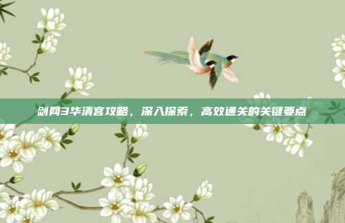 剑网3华清宫攻略,深入探索,高效通关的关键要点-第1张图片-速奇网 剑网3华清宫攻略,深入探索,高效通关的关键要点-第1张图片-速奇网