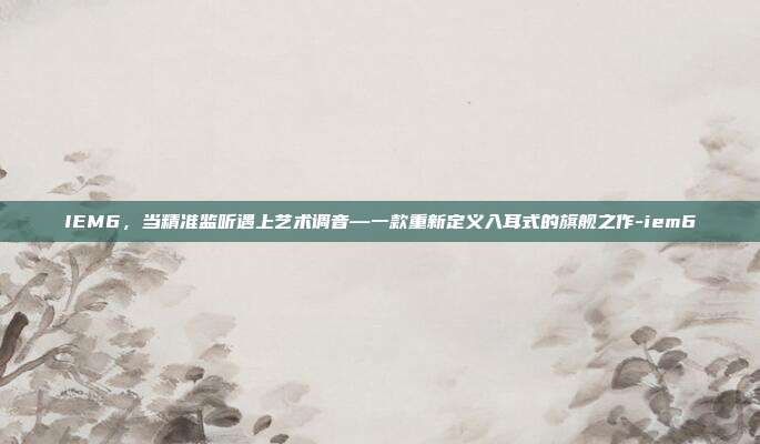 IEM6,当精准监听遇上艺术调音—一款重新定义入耳式的旗舰之作-iem6-第1张图片-速奇网 IEM6,当精准监听遇上艺术调音—一款重新定义入耳式的旗舰之作-iem6-第1张图片-速奇网