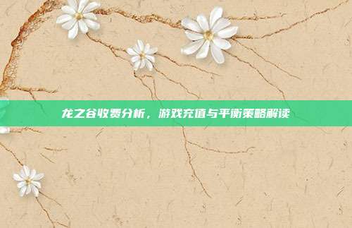 龙之谷收费分析,游戏充值与平衡策略解读-第1张图片-速奇网 龙之谷收费分析,游戏充值与平衡策略解读-第1张图片-速奇网
