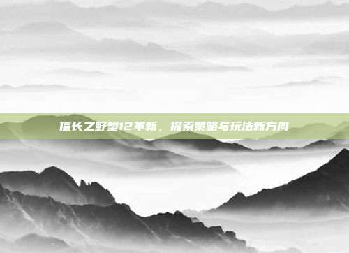信长之野望12革新,探索策略与玩法新方向-第1张图片-速奇网 信长之野望12革新,探索策略与玩法新方向-第1张图片-速奇网