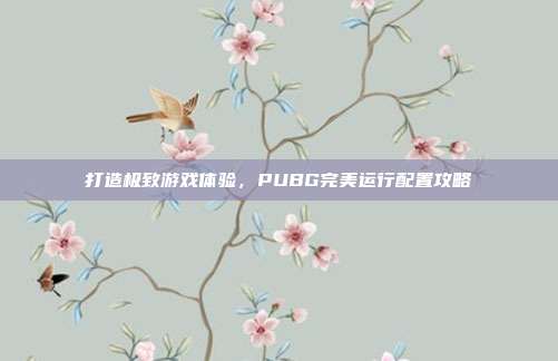 打造极致游戏体验,PUBG完美运行配置攻略-第1张图片-速奇网 打造极致游戏体验,PUBG完美运行配置攻略-第1张图片-速奇网