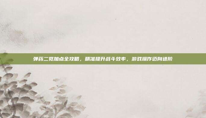 弹药二觉加点全攻略，精准提升战斗效率，游戏操作迈向进阶-第1张图片-速奇网