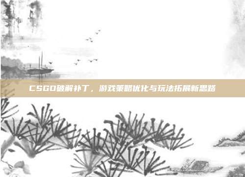 CSGO破解补丁,游戏策略优化与玩法拓展新思路-第1张图片-速奇网 CSGO破解补丁,游戏策略优化与玩法拓展新思路-第1张图片-速奇网