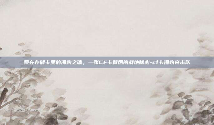 藏在存储卡里的海豹之魂，一张CF卡背后的战地秘密-cf卡海豹突击队-第1张图片-速奇网