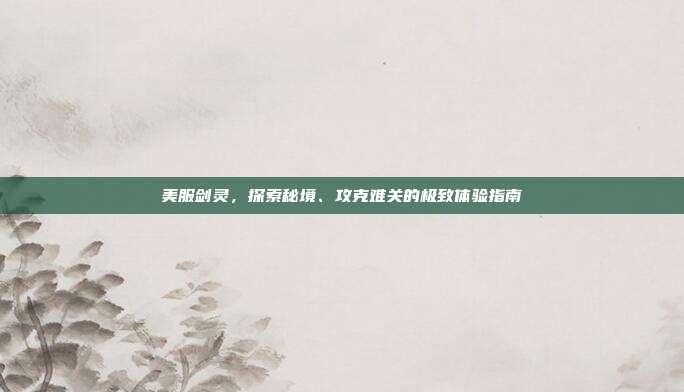 美服剑灵,探索秘境、攻克难关的极致体验指南-第1张图片-速奇网 美服剑灵,探索秘境、攻克难关的极致体验指南-第1张图片-速奇网