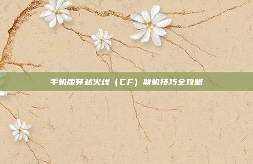 手机版穿越火线(CF)联机技巧全攻略-第1张图片-速奇网 手机版穿越火线(CF)联机技巧全攻略-第1张图片-速奇网