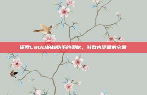 探索CSGO柏林贴纸的奥秘,游戏内隐藏的宝藏-第1张图片-速奇网 探索CSGO柏林贴纸的奥秘,游戏内隐藏的宝藏-第1张图片-速奇网