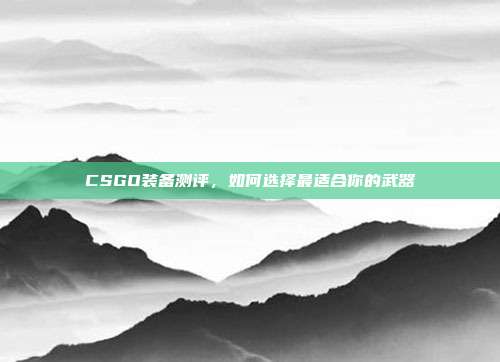 CSGO装备测评,如何选择最适合你的武器-第1张图片-速奇网 CSGO装备测评,如何选择最适合你的武器-第1张图片-速奇网