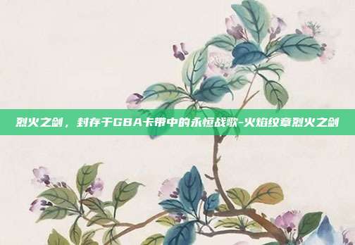 烈火之剑,封存于GBA卡带中的永恒战歌-火焰纹章烈火之剑-第1张图片-速奇网 烈火之剑,封存于GBA卡带中的永恒战歌-火焰纹章烈火之剑-第1张图片-速奇网