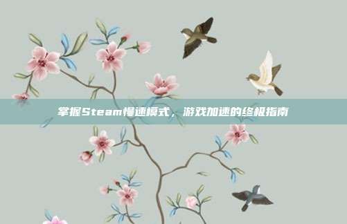 掌握Steam慢速模式,游戏加速的终极指南-第1张图片-速奇网 掌握Steam慢速模式,游戏加速的终极指南-第1张图片-速奇网