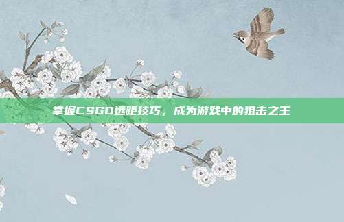 掌握CSGO远距技巧,成为游戏中的狙击之王-第1张图片-速奇网 掌握CSGO远距技巧,成为游戏中的狙击之王-第1张图片-速奇网