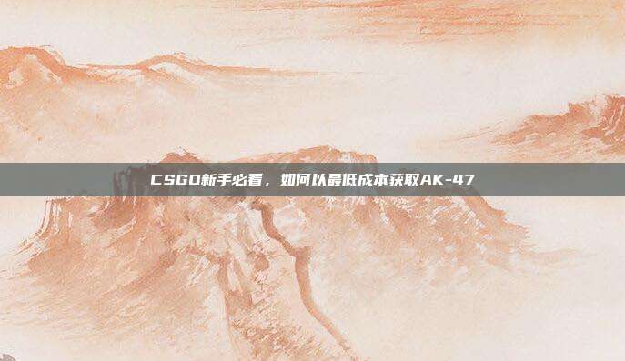 CSGO新手必看，如何以最低成本获取AK-47-第1张图片-速奇网