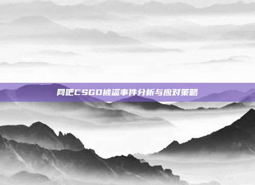 网吧CSGO被盗事件分析与应对策略-第1张图片-速奇网