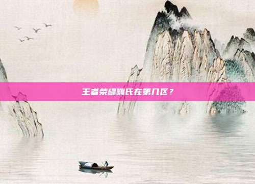 王者荣耀嗨氏在第几区?-第1张图片-速奇网 王者荣耀嗨氏在第几区?-第1张图片-速奇网