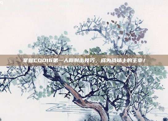 掌握COD16第一人称射击技巧,成为战场上的主宰!-第1张图片-速奇网 掌握COD16第一人称射击技巧,成为战场上的主宰!-第1张图片-速奇网