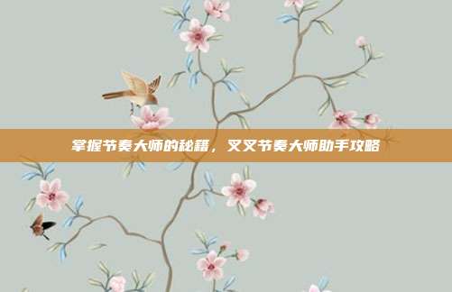 掌握节奏大师的秘籍,叉叉节奏大师助手攻略-第1张图片-速奇网 掌握节奏大师的秘籍,叉叉节奏大师助手攻略-第1张图片-速奇网
