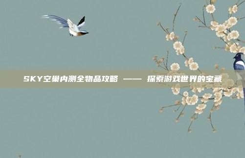 SKY空巢内测全物品攻略 —— 探索游戏世界的宝藏-第1张图片-速奇网