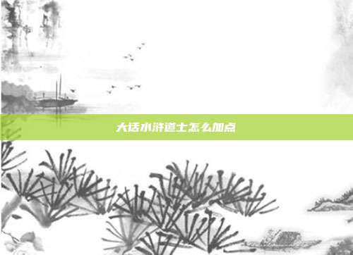 大话水浒道士怎么加点-第1张图片-速奇网
