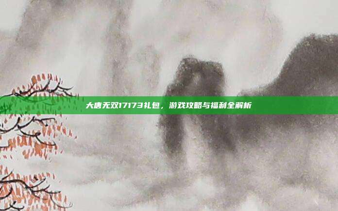 大唐无双17173礼包,游戏攻略与福利全解析-第1张图片-速奇网 大唐无双17173礼包,游戏攻略与福利全解析-第1张图片-速奇网