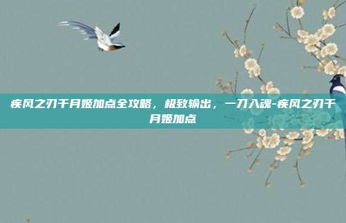 疾风之刃千月姬加点全攻略，极致输出，一刀入魂-疾风之刃千月姬加点-第1张图片-速奇网