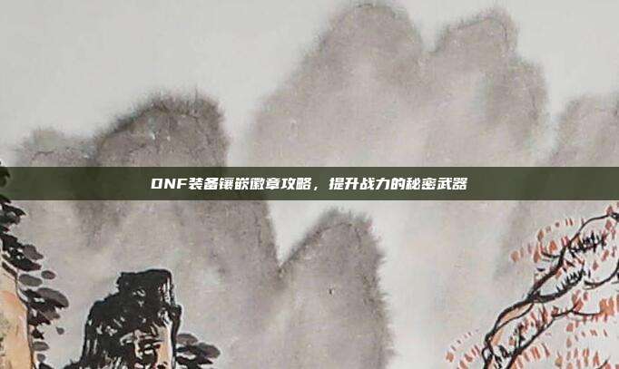 DNF装备镶嵌徽章攻略,提升战力的秘密武器-第1张图片-速奇网 DNF装备镶嵌徽章攻略,提升战力的秘密武器-第1张图片-速奇网