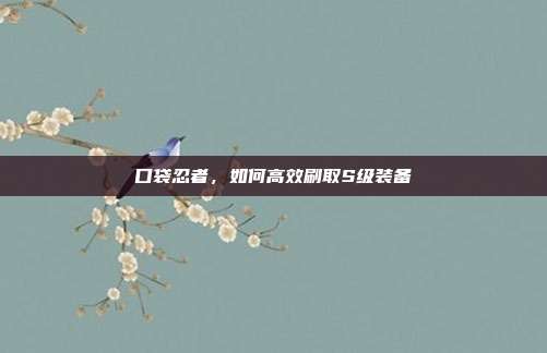 口袋忍者,如何高效刷取S级装备-第1张图片-速奇网 口袋忍者,如何高效刷取S级装备-第1张图片-速奇网