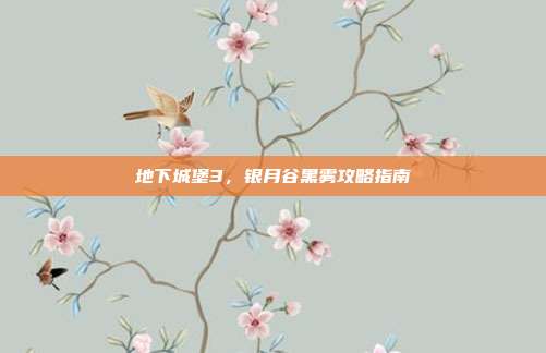地下城堡3,银月谷黑雾攻略指南-第1张图片-速奇网 地下城堡3,银月谷黑雾攻略指南-第1张图片-速奇网