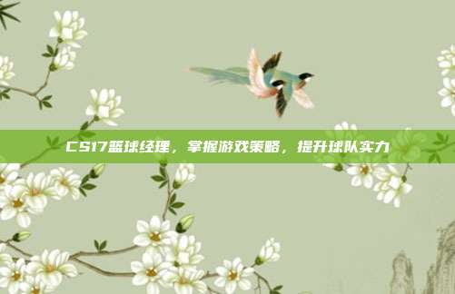 CS17篮球经理，掌握游戏策略，提升球队实力-第1张图片-速奇网