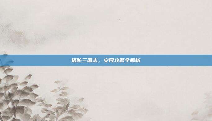 塔防三国志，安民攻略全解析-第1张图片-速奇网