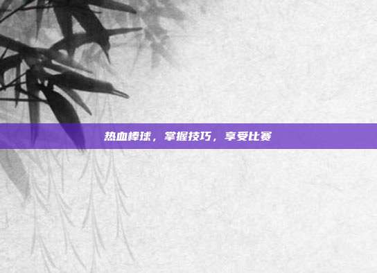 热血棒球,掌握技巧,享受比赛-第1张图片-速奇网 热血棒球,掌握技巧,享受比赛-第1张图片-速奇网