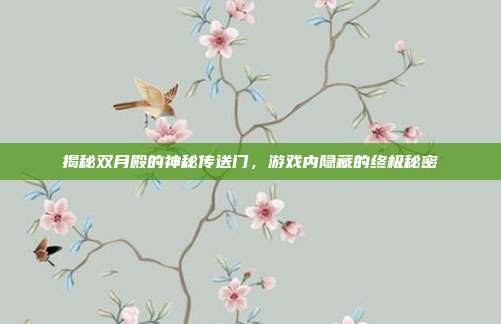 揭秘双月殿的神秘传送门,游戏内隐藏的终极秘密-第1张图片-速奇网 揭秘双月殿的神秘传送门,游戏内隐藏的终极秘密-第1张图片-速奇网