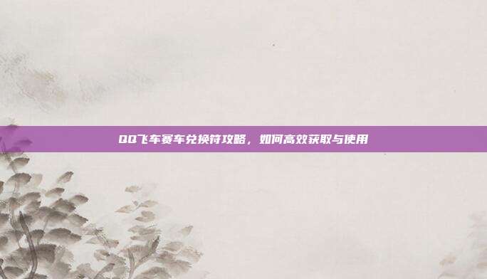 QQ飞车赛车兑换符攻略,如何高效获取与使用-第1张图片-速奇网 QQ飞车赛车兑换符攻略,如何高效获取与使用-第1张图片-速奇网