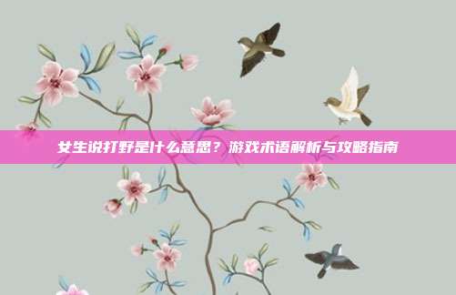 女生说打野是什么意思？游戏术语解析与攻略指南-第1张图片-速奇网