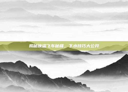 揭秘侠盗飞车秘籍,下水技巧大公开-第1张图片-速奇网 揭秘侠盗飞车秘籍,下水技巧大公开-第1张图片-速奇网