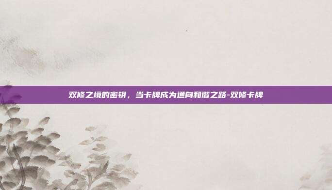 双修之境的密钥，当卡牌成为通向和谐之路-双修卡牌-第1张图片-速奇网