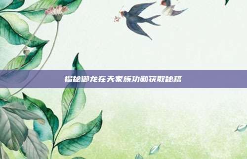 揭秘御龙在天家族功勋获取秘籍-第1张图片-速奇网 揭秘御龙在天家族功勋获取秘籍-第1张图片-速奇网