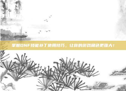 掌握DNF技能补丁使用技巧，让你的游戏角色更强大！-第1张图片-速奇网