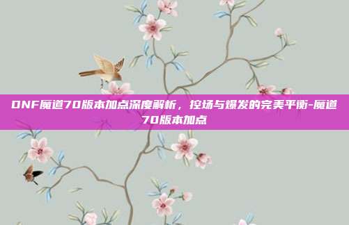 DNF魔道70版本加点深度解析,控场与爆发的完美平衡-魔道70版本加点-第1张图片-速奇网 DNF魔道70版本加点深度解析,控场与爆发的完美平衡-魔道70版本加点-第1张图片-速奇网
