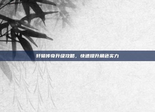 轩辕传奇升级攻略,快速提升角色实力-第1张图片-速奇网 轩辕传奇升级攻略,快速提升角色实力-第1张图片-速奇网