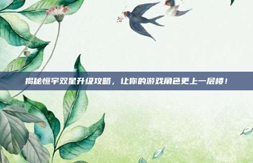揭秘恒宇双星升级攻略，让你的游戏角色更上一层楼！-第1张图片-速奇网