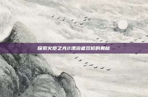 探索火炬之光2漂泊者双枪的奥秘-第1张图片-速奇网
