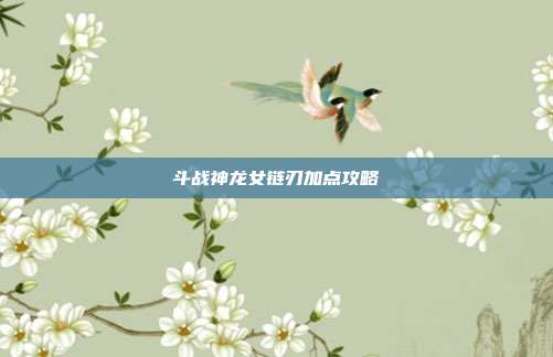 斗战神龙女链刃加点攻略-第1张图片-速奇网 斗战神龙女链刃加点攻略-第1张图片-速奇网